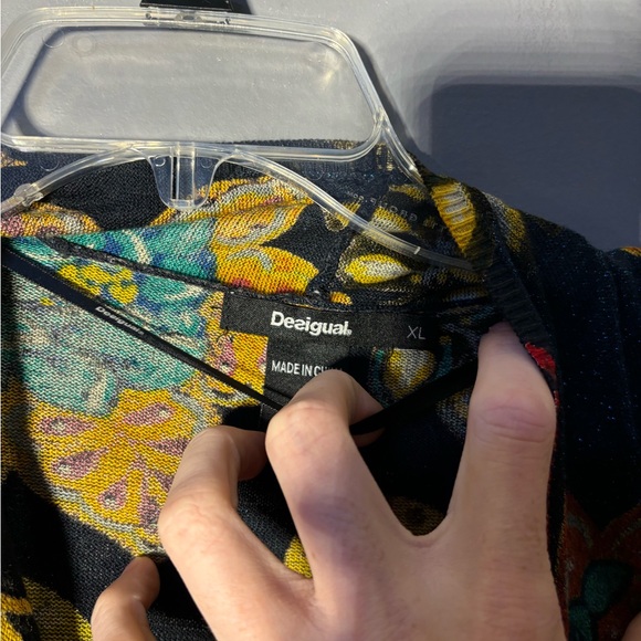 Desigual Celia Floral Knitted Zip Cardigan Jacket Women’s Size XL - Picture 6 of 6